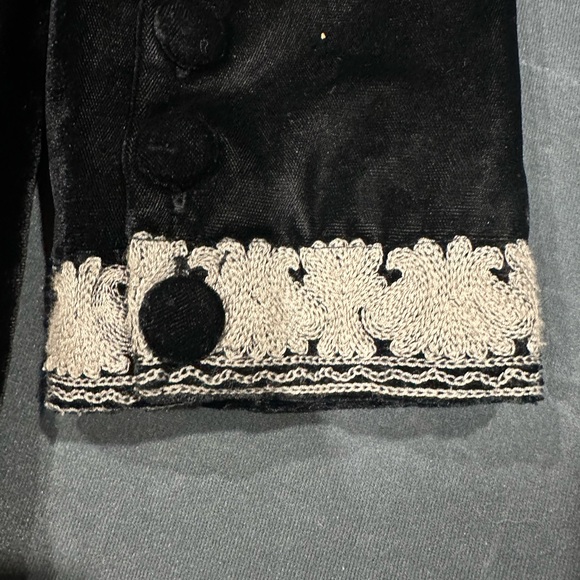 Free People Black and Cream Embroidered Trench Coat - Picture 8 of 8